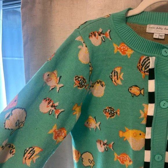 Never Fully Dressed Teal Fish Cardigan - Picture 5 of 5